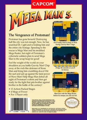 Mega Man 5 (USA) box cover back